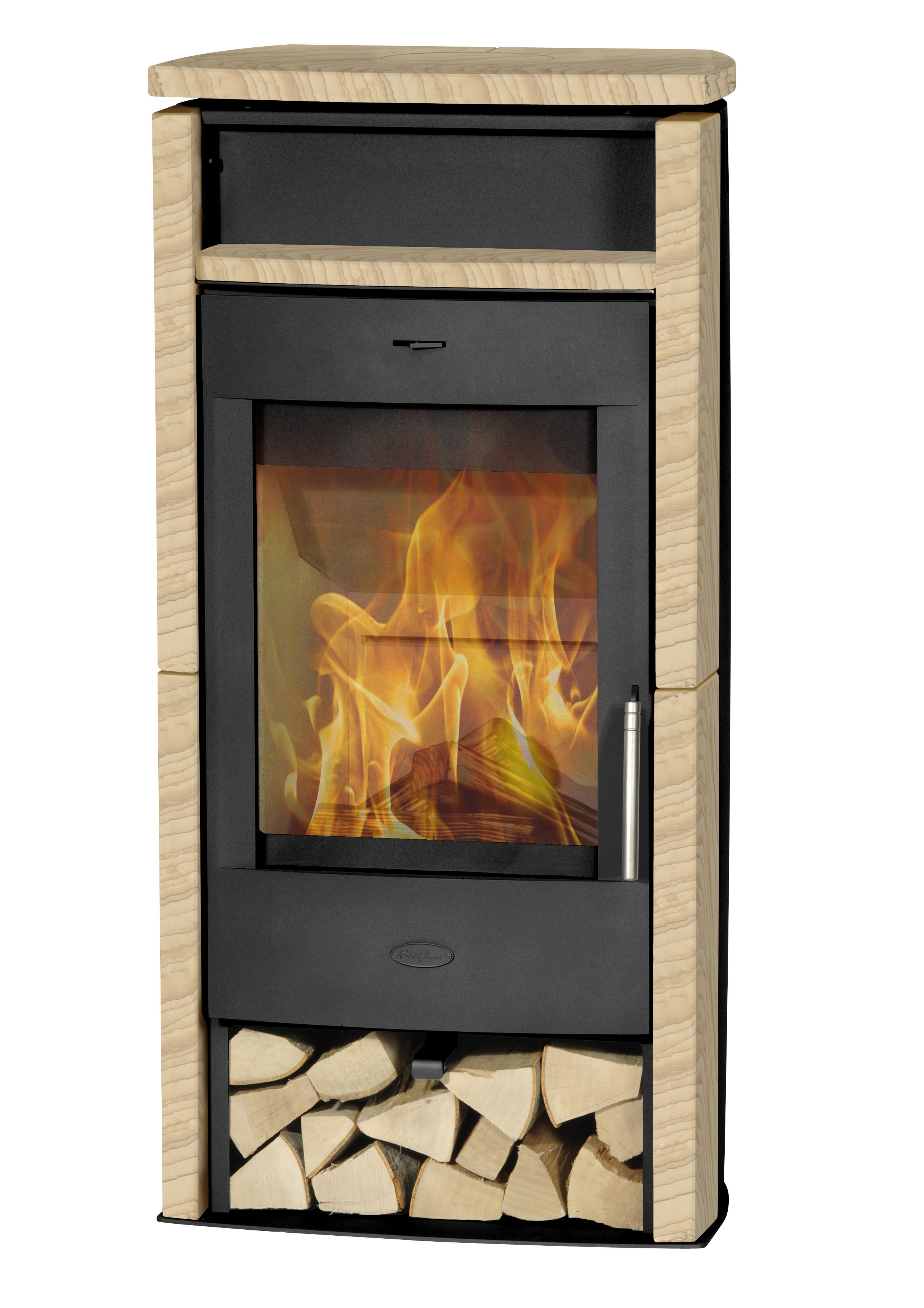 Fireplace Kaminofen Santiago schwarz Sandstein 6kW