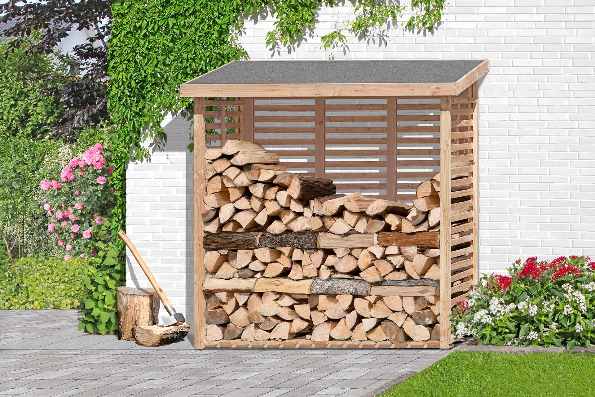 Kaminholzregal KAMO L 200x75x200cm natur