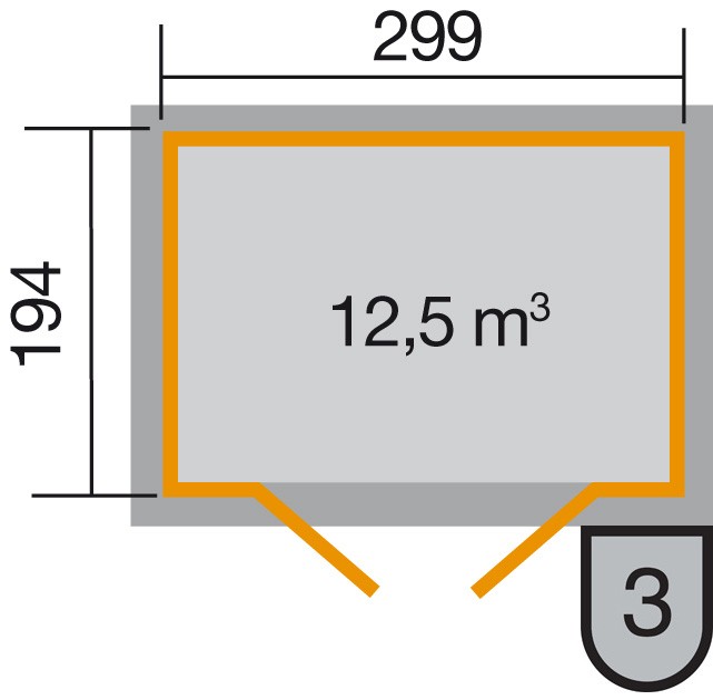 weka Gartenhaus 323 Gr.3, lasiert, 19 mm