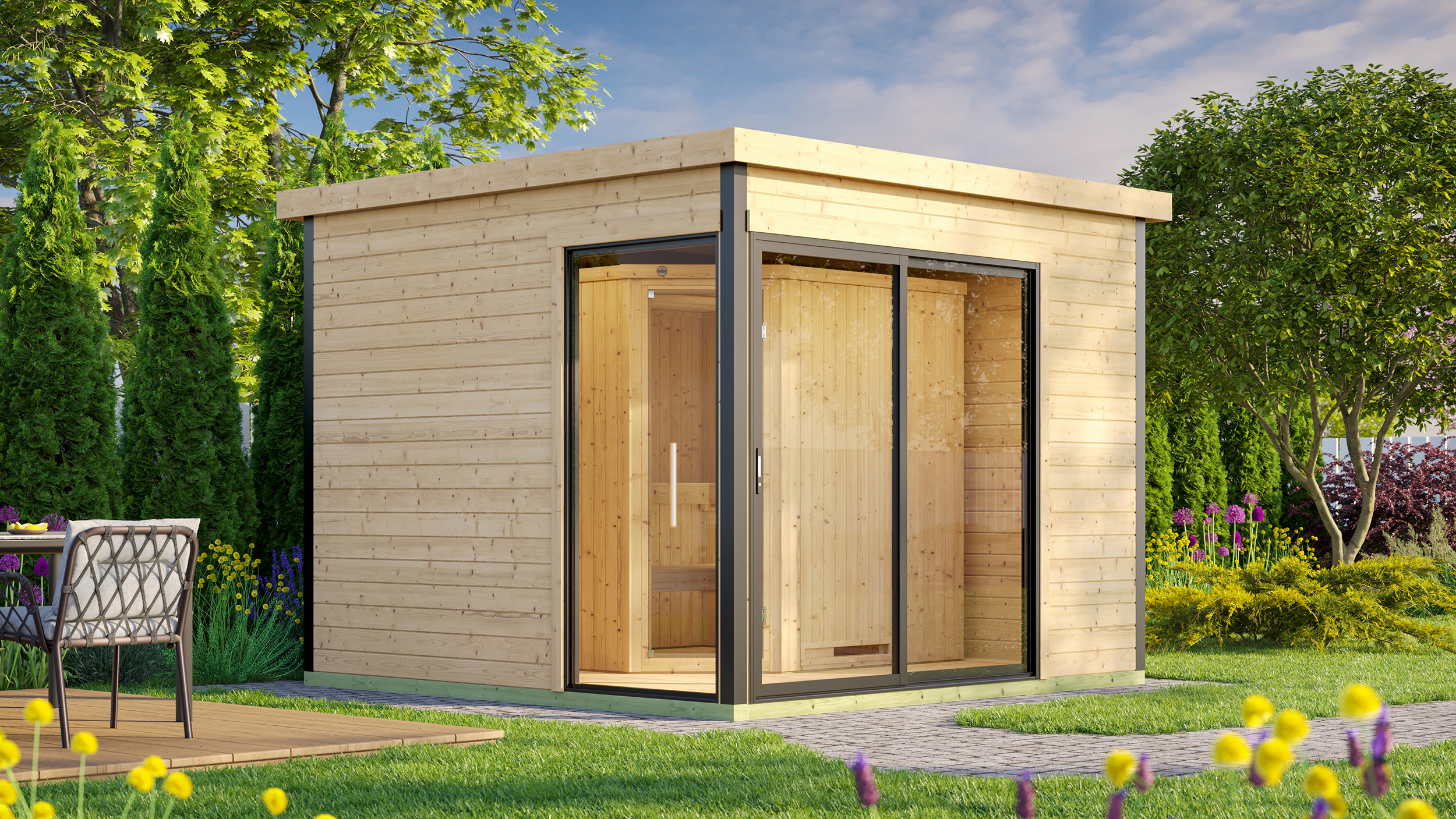 Weka Design Saunahaus SH 412 Natur 9kW OS Ofen