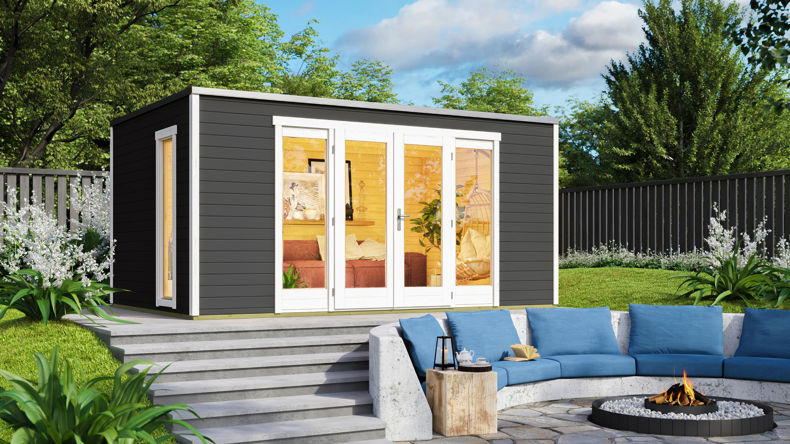 Gartenhaus P 285 Gr.  2, graphitgrau
