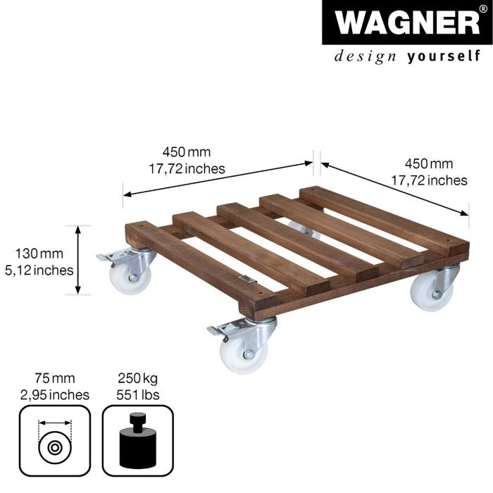Multiroller Pflanzenroller Buchenholz 450x450 mm für 250 kg