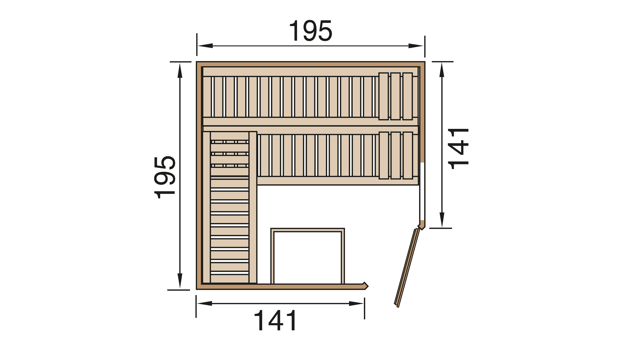 Weka Massivholz Sauna TURKU 2 GTF