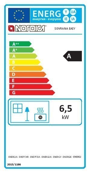 Energielabel Küchenherd / Holzherd La Nordica Sovrana Easy schwarz  Ans. re. 6,5kW