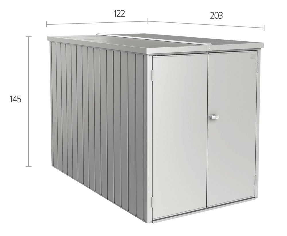 Biohort Minigarage / Gerätehaus / Fahrradgarage silber-metallic