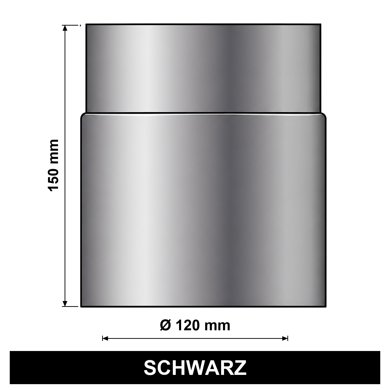 ediFire Ofenrohr Ø 120 mm, 150 mm, schwarz