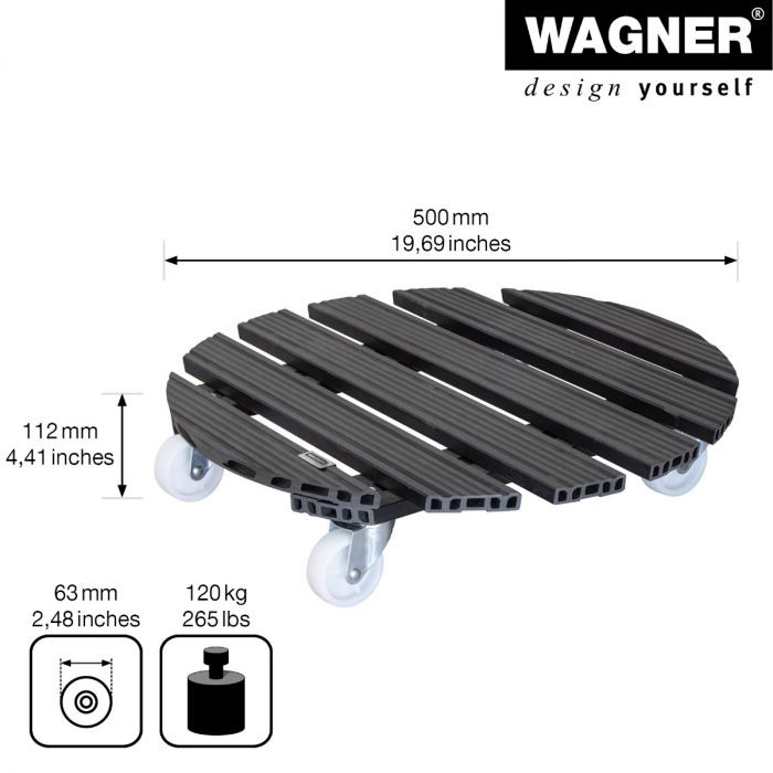 Multiroller Pflanzenroller WPC rund 500 mm für 100 kg