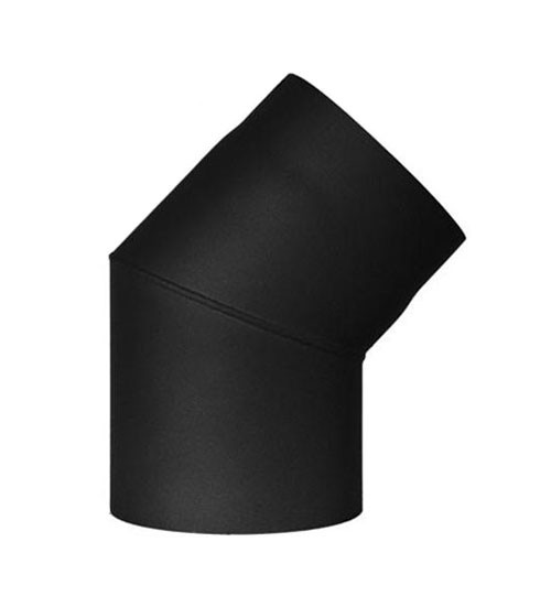 Ofenrohr / Rauchrohr Bogenknie 45° Ø130mm Senotherm schwarz ohne Tür