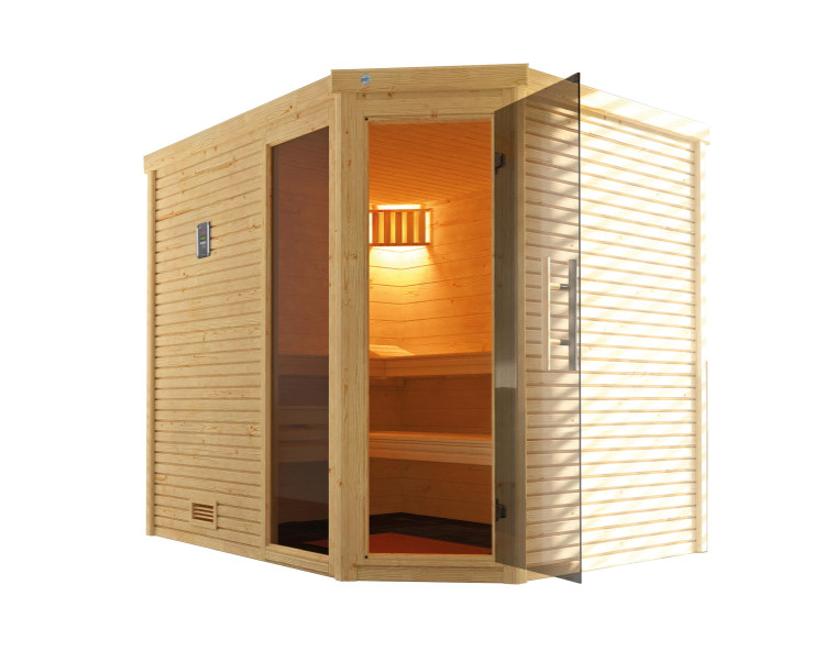 Weka Sauna CUBILIS 7,5 kW OS  Gr.3 Glastür mit Fenster