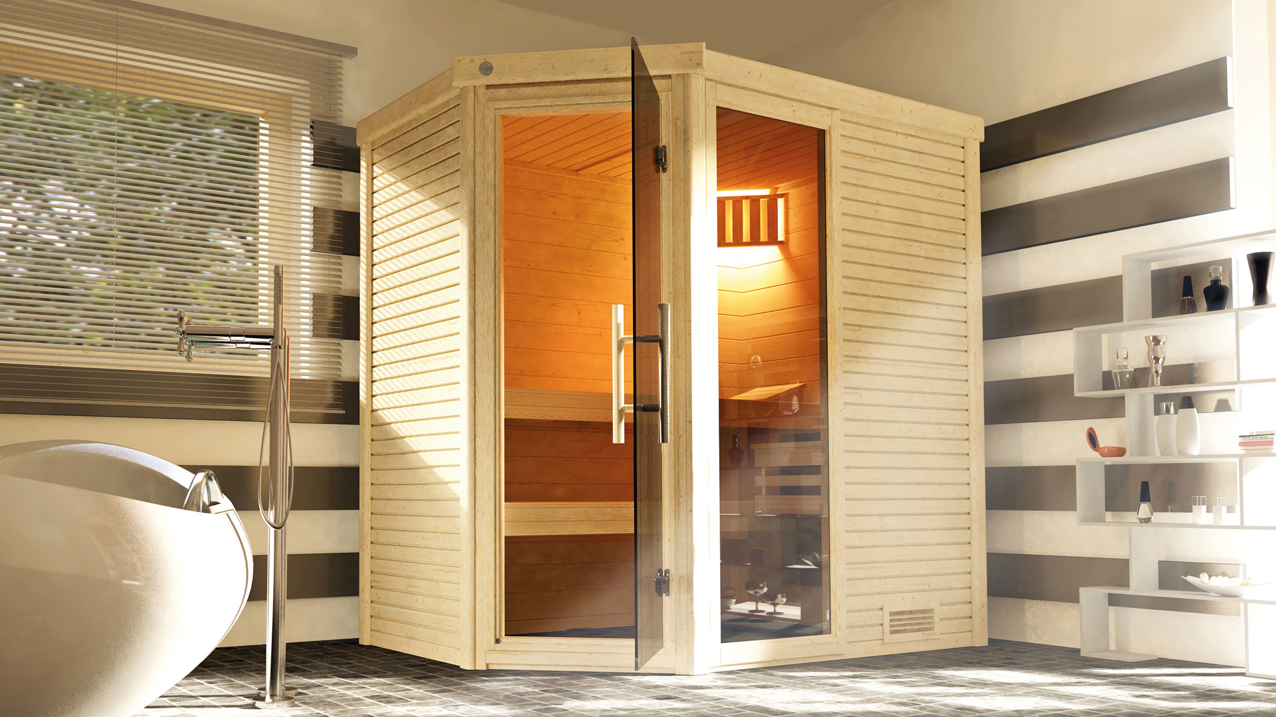 Weka Sauna CUBILIS ECK Gr.1 All-In