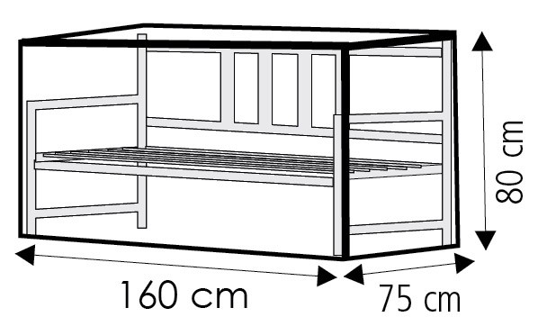 Schutzhülle Wehncke Deluxe für Gartenbank 160x75x80cm anthrazit