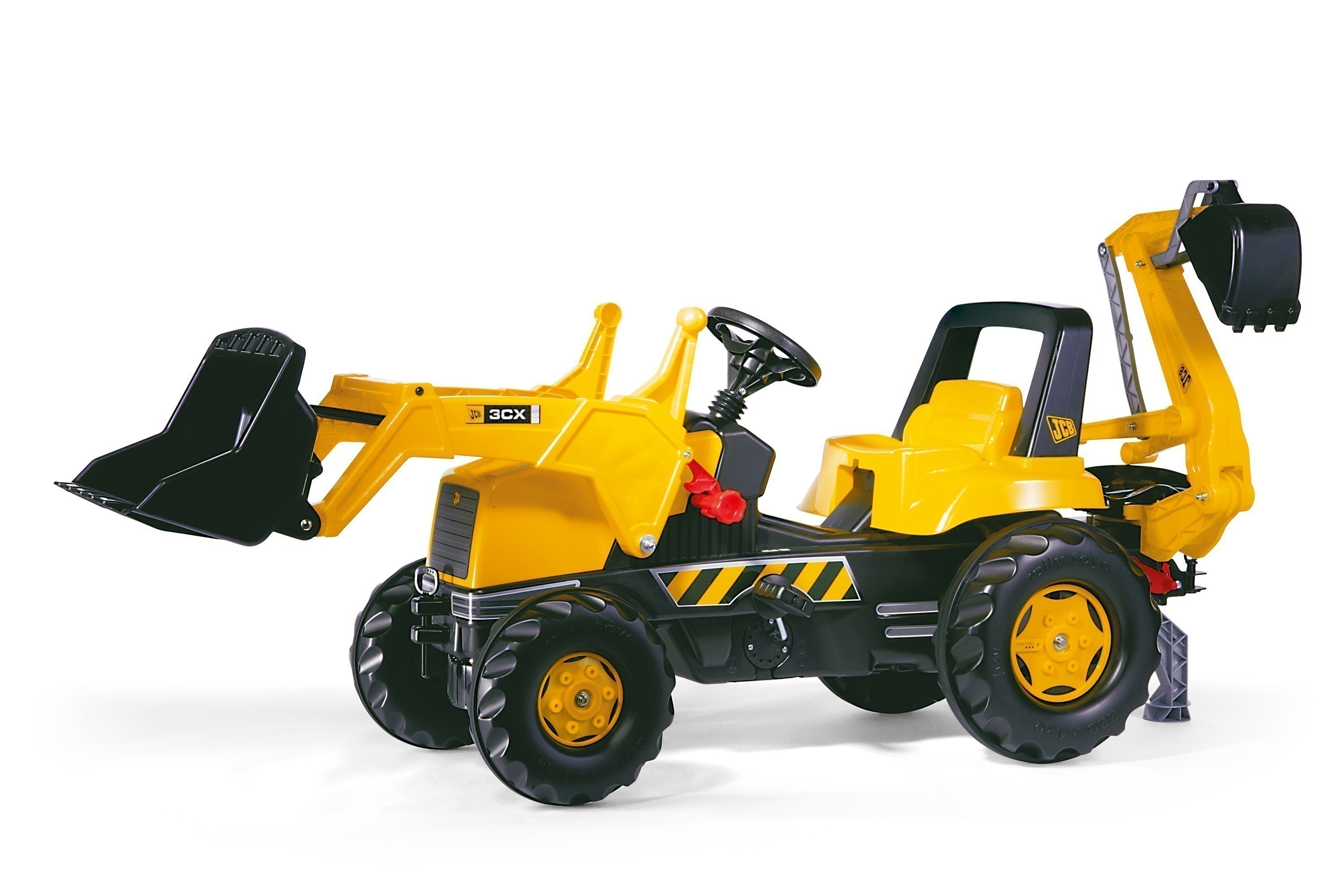 Trettraktor rolly Junior JCB mit Frontlader + Heckbagger - Rolly Toys