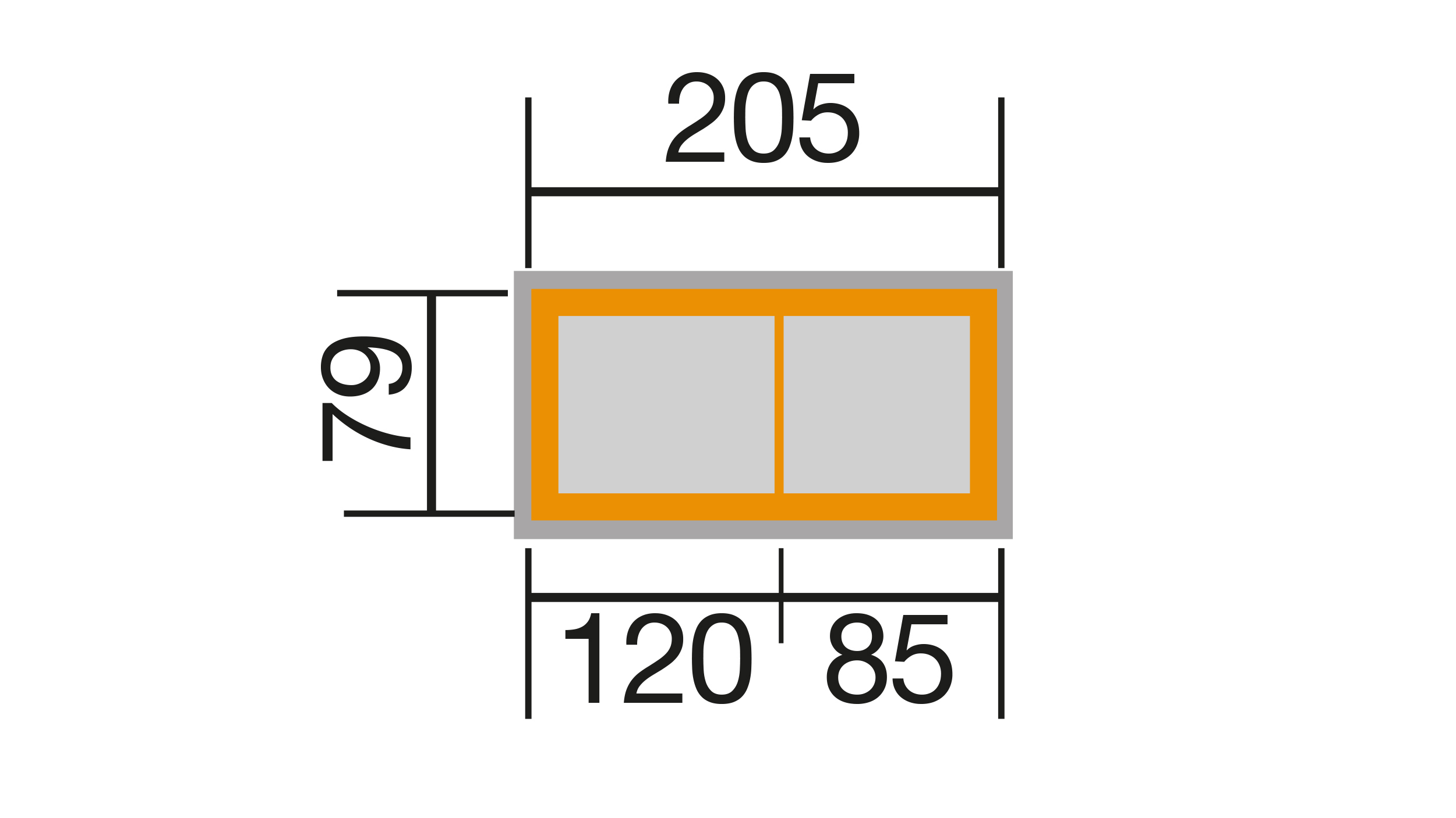 weka Hochbeet 205x79 21mm, anthrazit, Stufenhoch