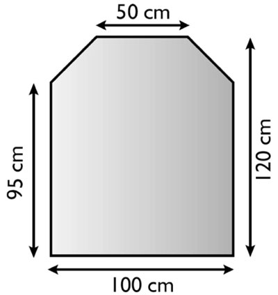 Funkenschutzplatte / Bodenplatte Lienbacher silberf. 6-Eck 100x120cm