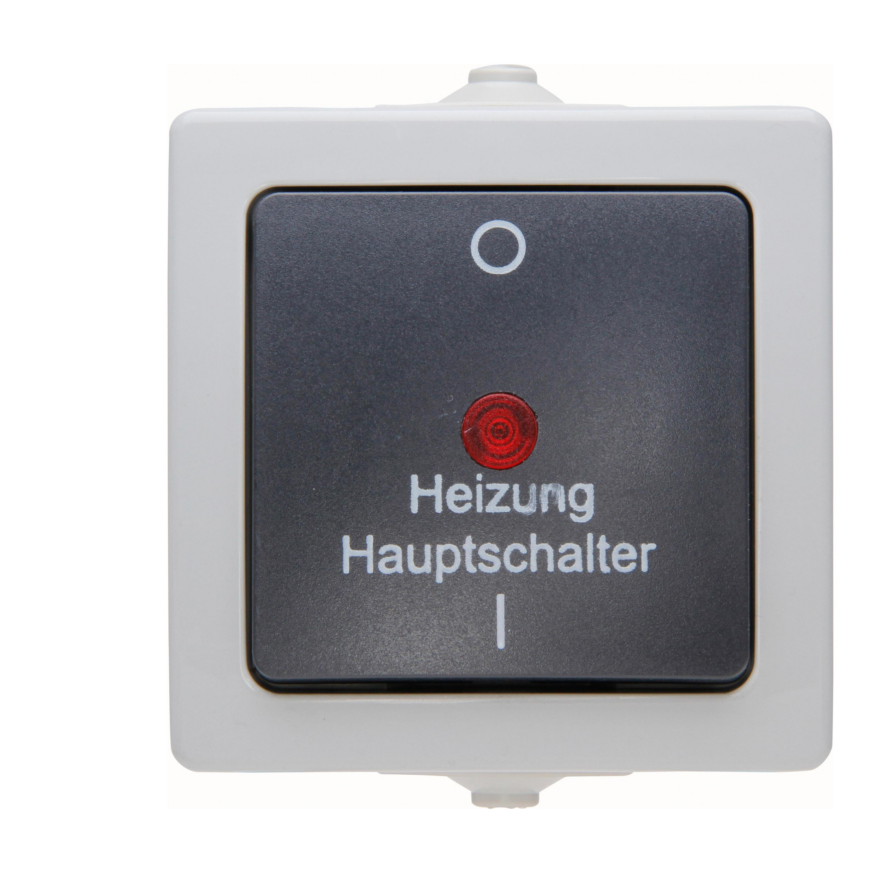Heizungshauptschalter Aufputz  grau