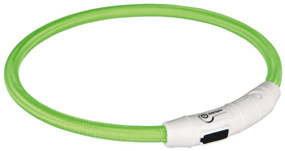 Leuchthalsband / Leuchtring Flash Trixie USB grün M - L 45 cm
