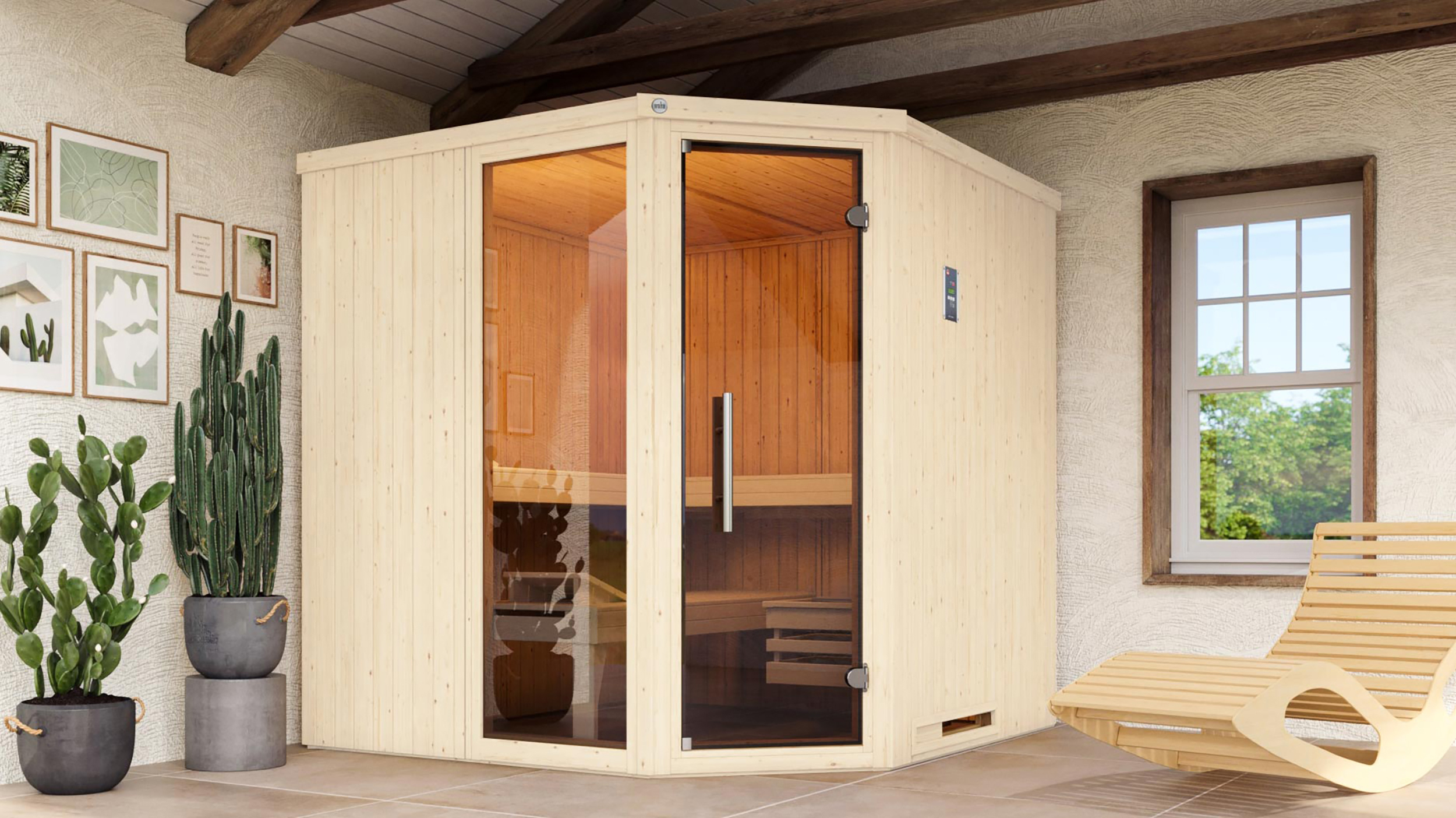 Weka Sauna Varberg 3 GTF Trend BioS 7,5kW weiß
