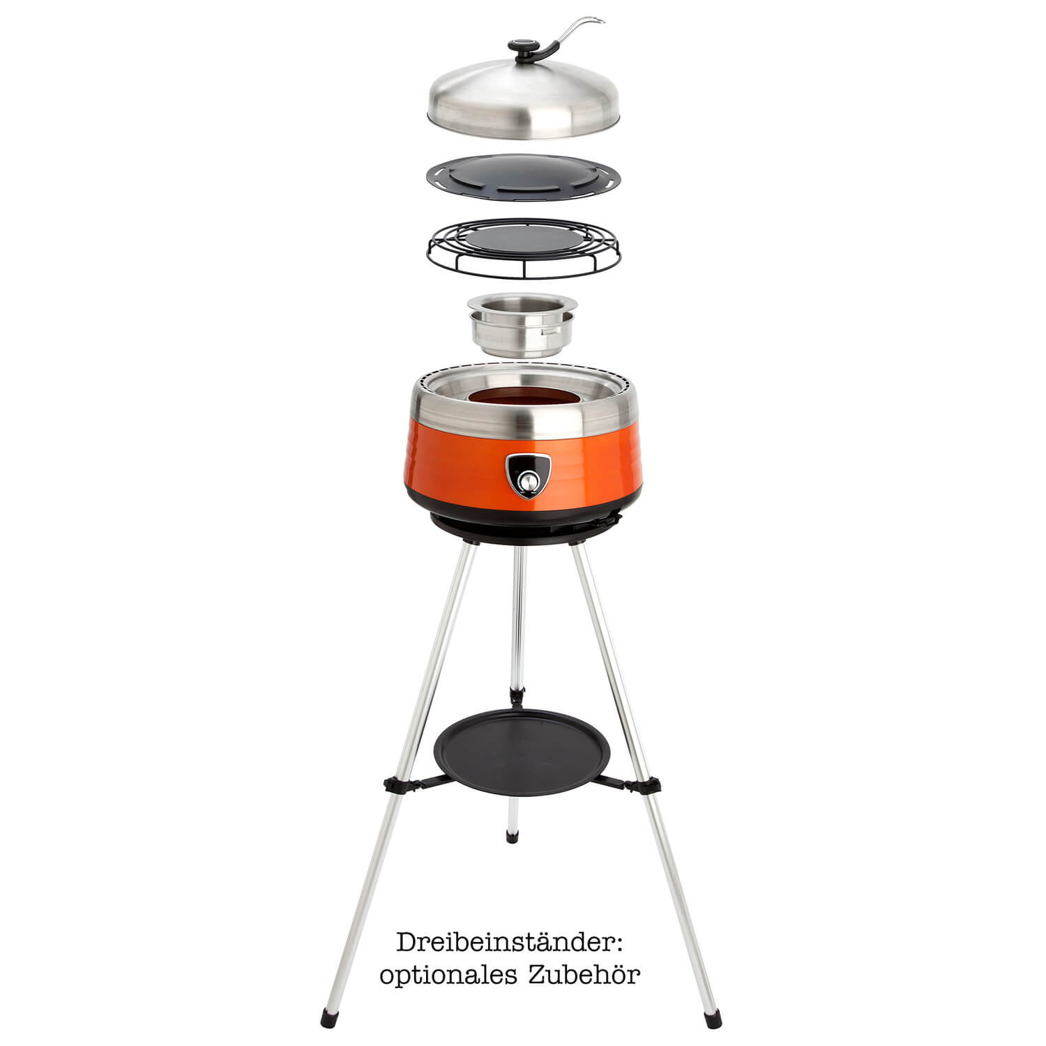 All'Grill® Holzkohlegrill Vulcano orange