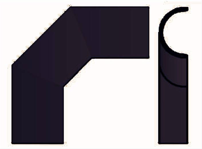 Hitzeschutz Rohrblende Winkel 90° Stahlblech schwarz Ø130mm seitlich