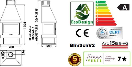 Panadero Kaminofen Canada EcoDesign 8 kW
