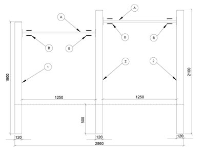 Turnreck  / Kinderreck Doppelreck 286 x 190/210 cm