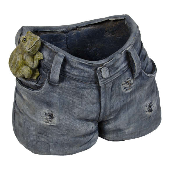 Blumentopf Jeanshose mit Frosch