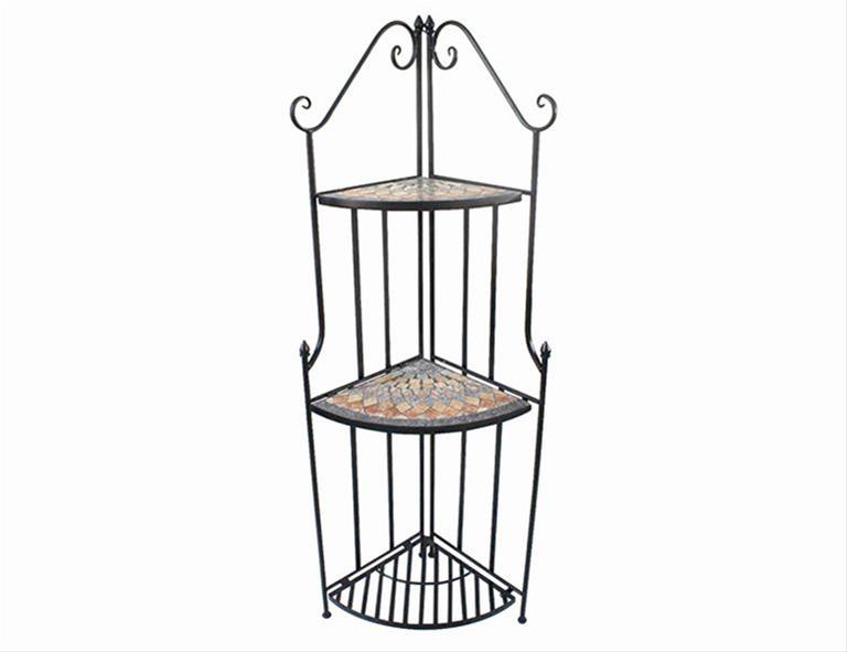 Gartenregal / Eckregal Siena Garden Prato Mosaik/schwarz 34x34x140cm