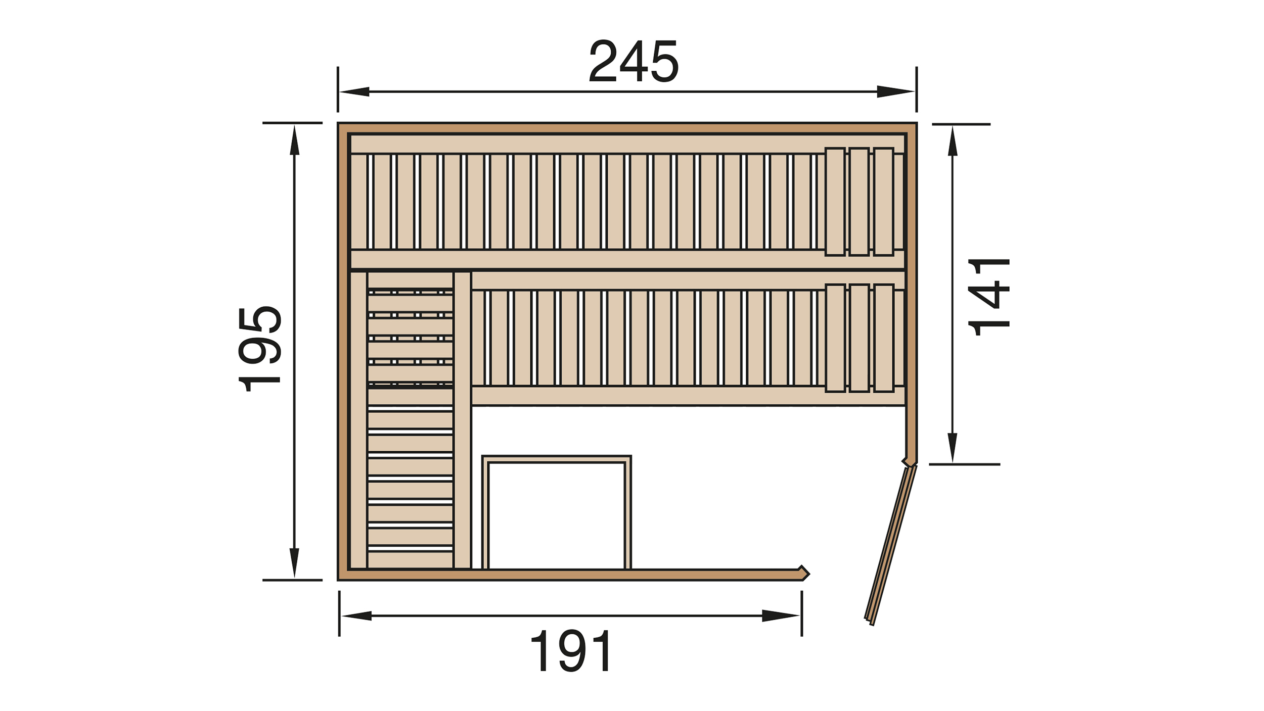 Weka Massivholz Sauna TURKU 3 GT