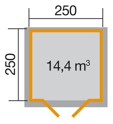 weka Gartenhaus Premium45  Gr.1,DT, 250 x250