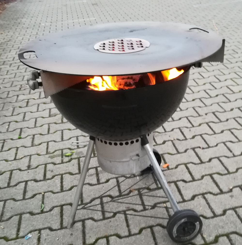 Grillplatte Feuerplatte Grill Plancha 570 Feuertonne und Kugelgrill