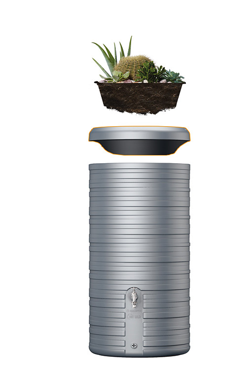 Graf Regentonne Nordic 2in1 Regenspeicher steingrau 300 L