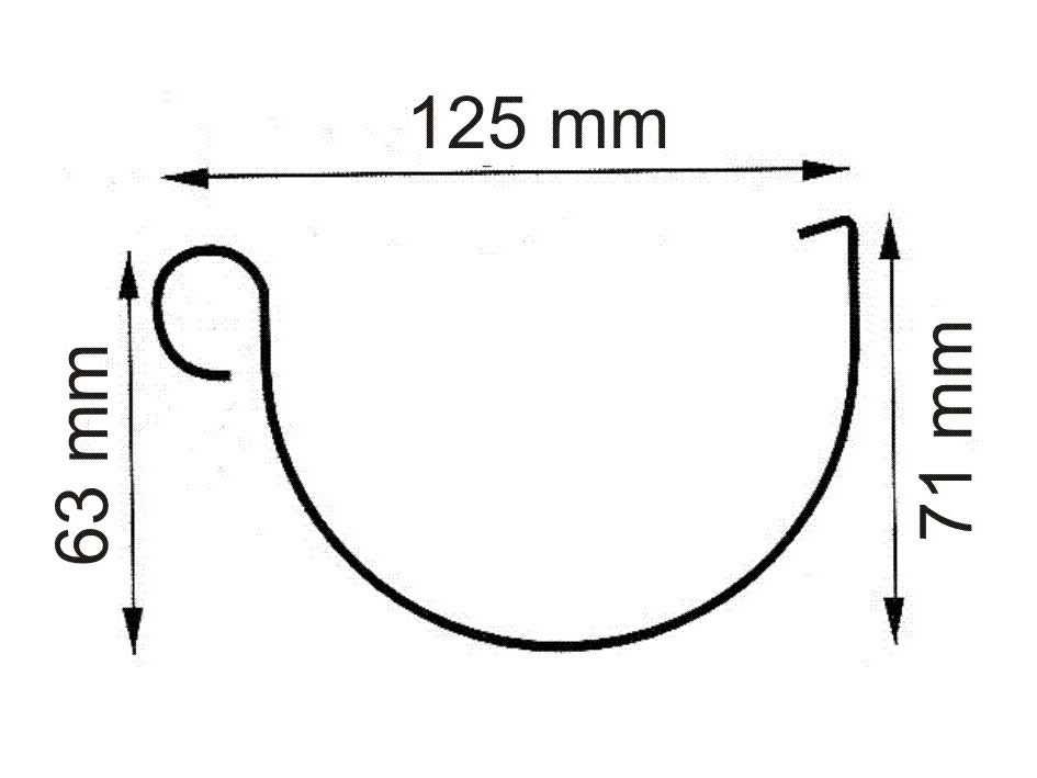 Dachrinne halbrund TYP300 RG100 PVC anthrazit 100cm
