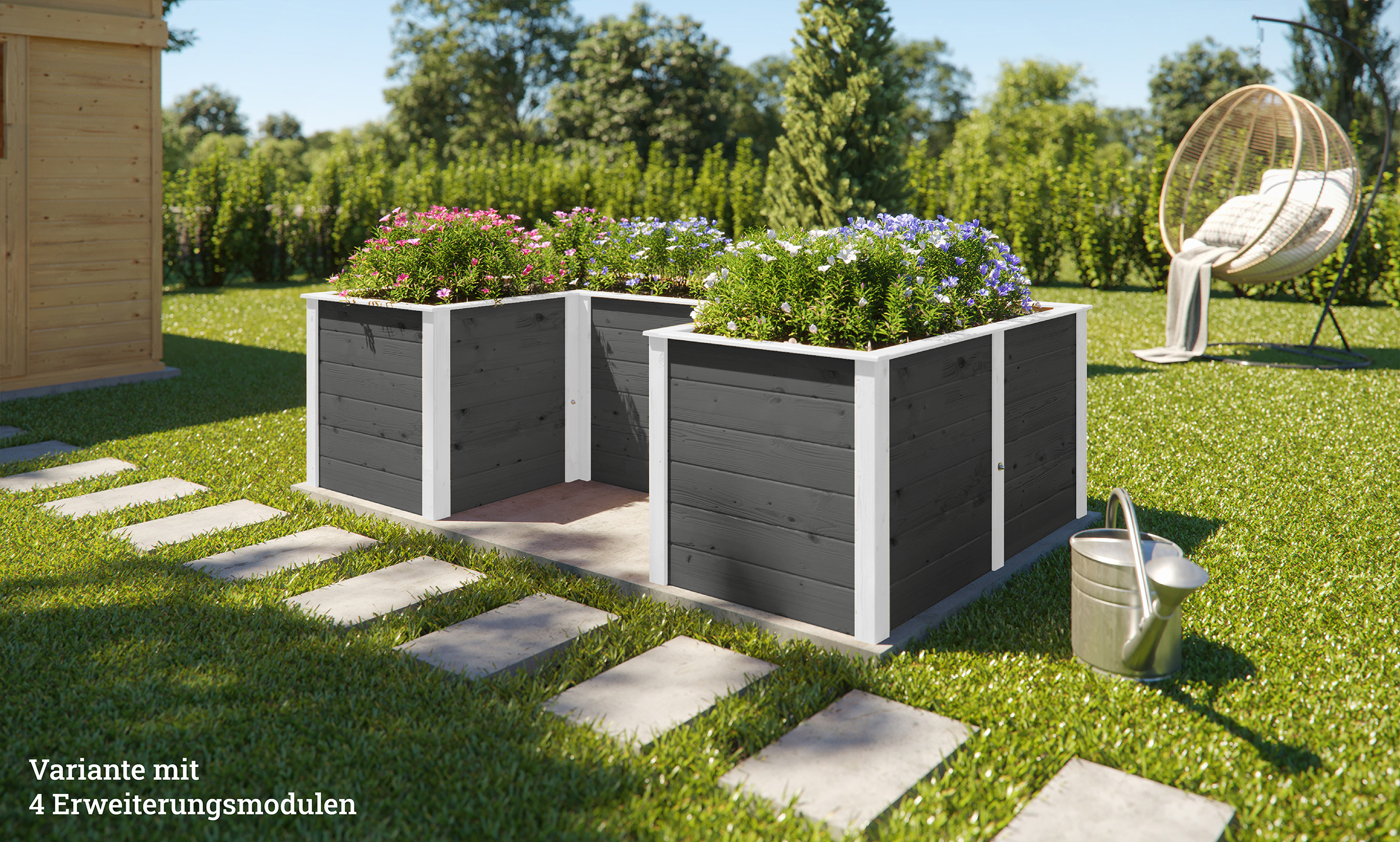 weka Ergänzungssatz Hochbeet Modular, 21 mm, anthrazit