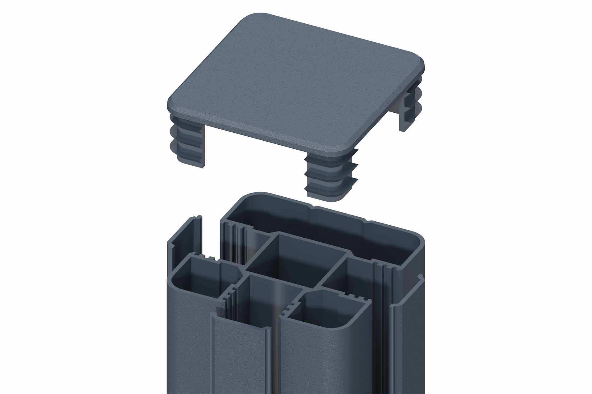 B-Ware  EASY-FENCE Pfosten Alu 7x7x235cm Anthrazit