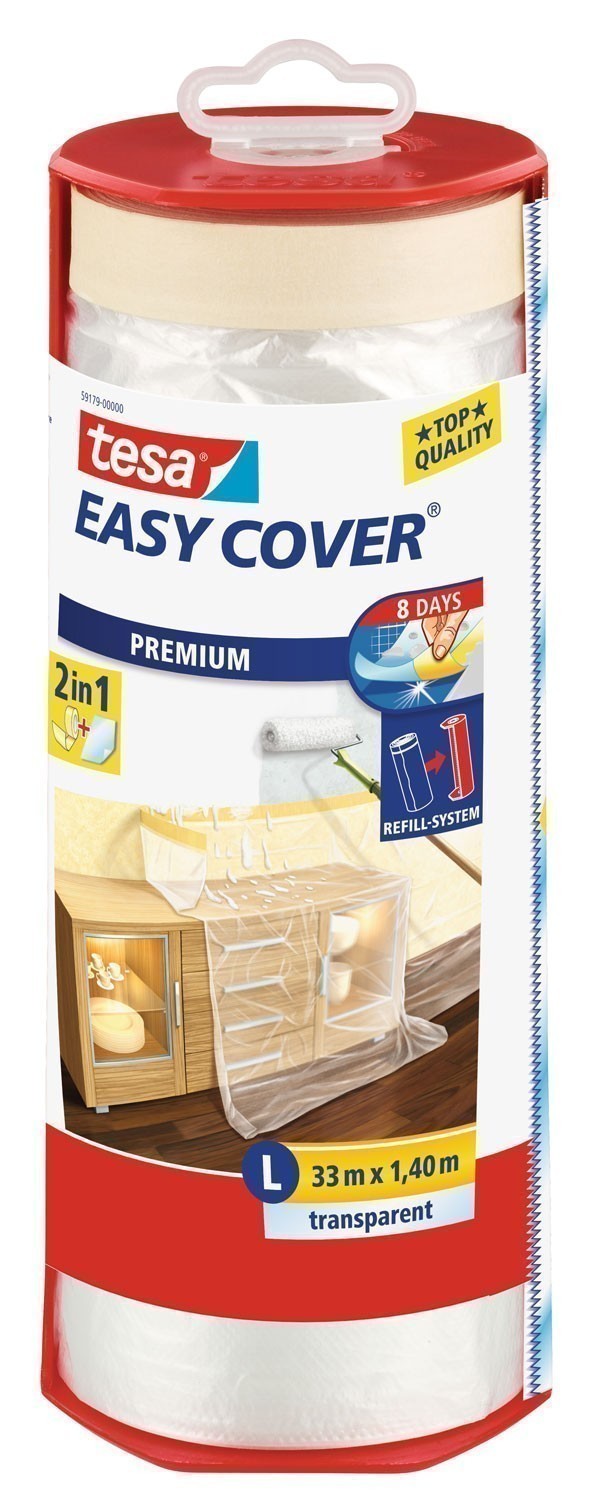 tesa® Easy Cover Premium Abdeckfolie 33 m x 1,40 m (inkl. Abroller)