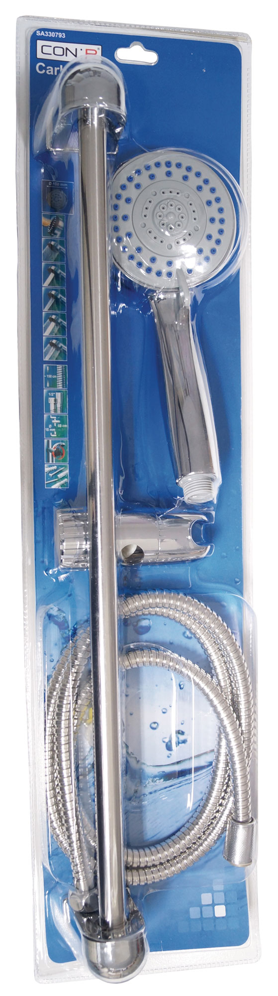 CON:P Duschset CARBALLO Brause-Garnitur 100mm mit Anti-Kalk-Funktion