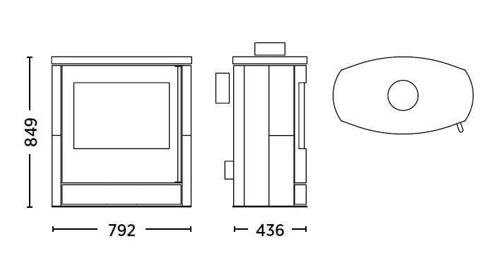 Fireplace Kaminofen Adamis raumluftunabhängig Speckstein 7kW