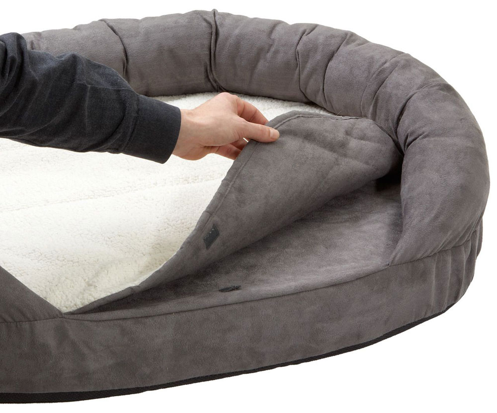 Hundebett / Hundekissen Ortho Bed Oval Karlie 100x65cm grau