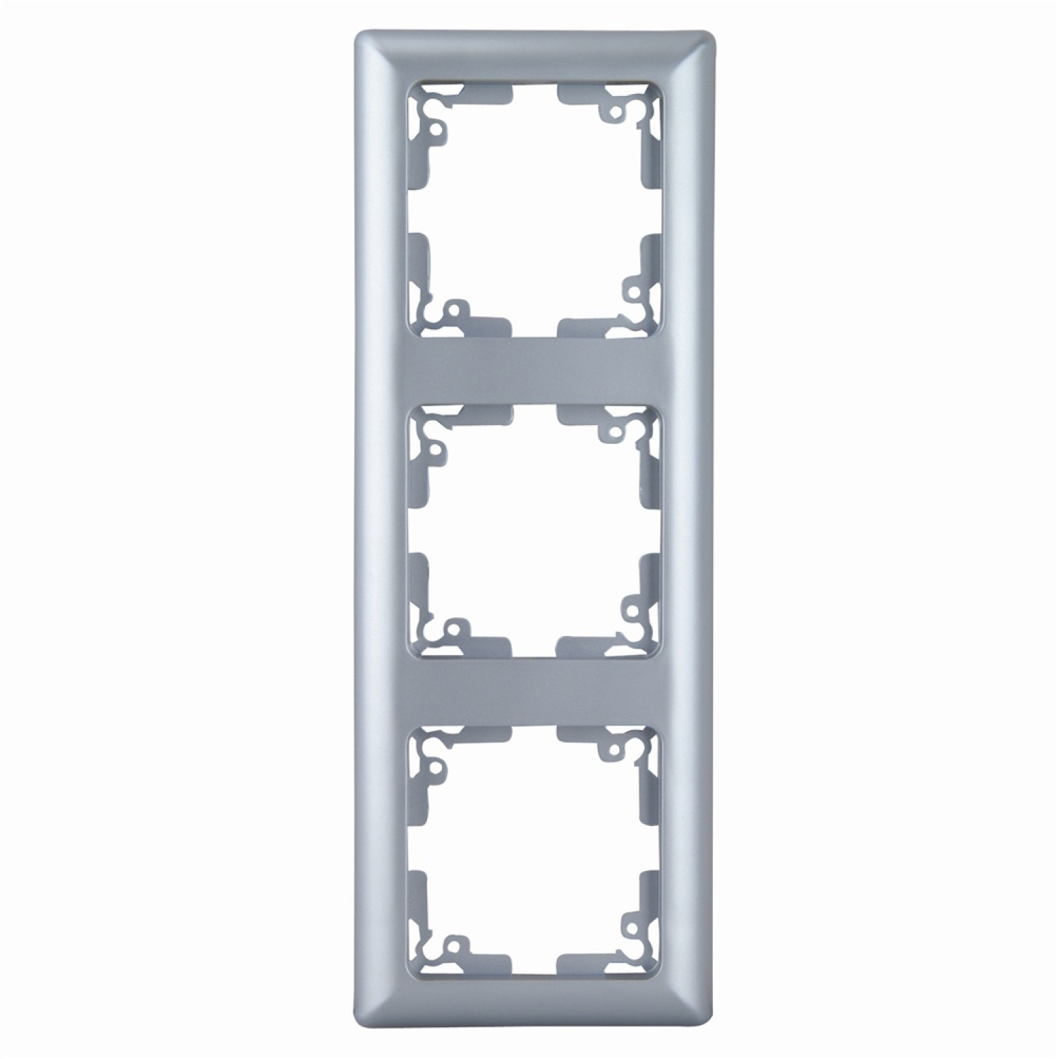 Abdeckrahmen Genua 3-fach silber