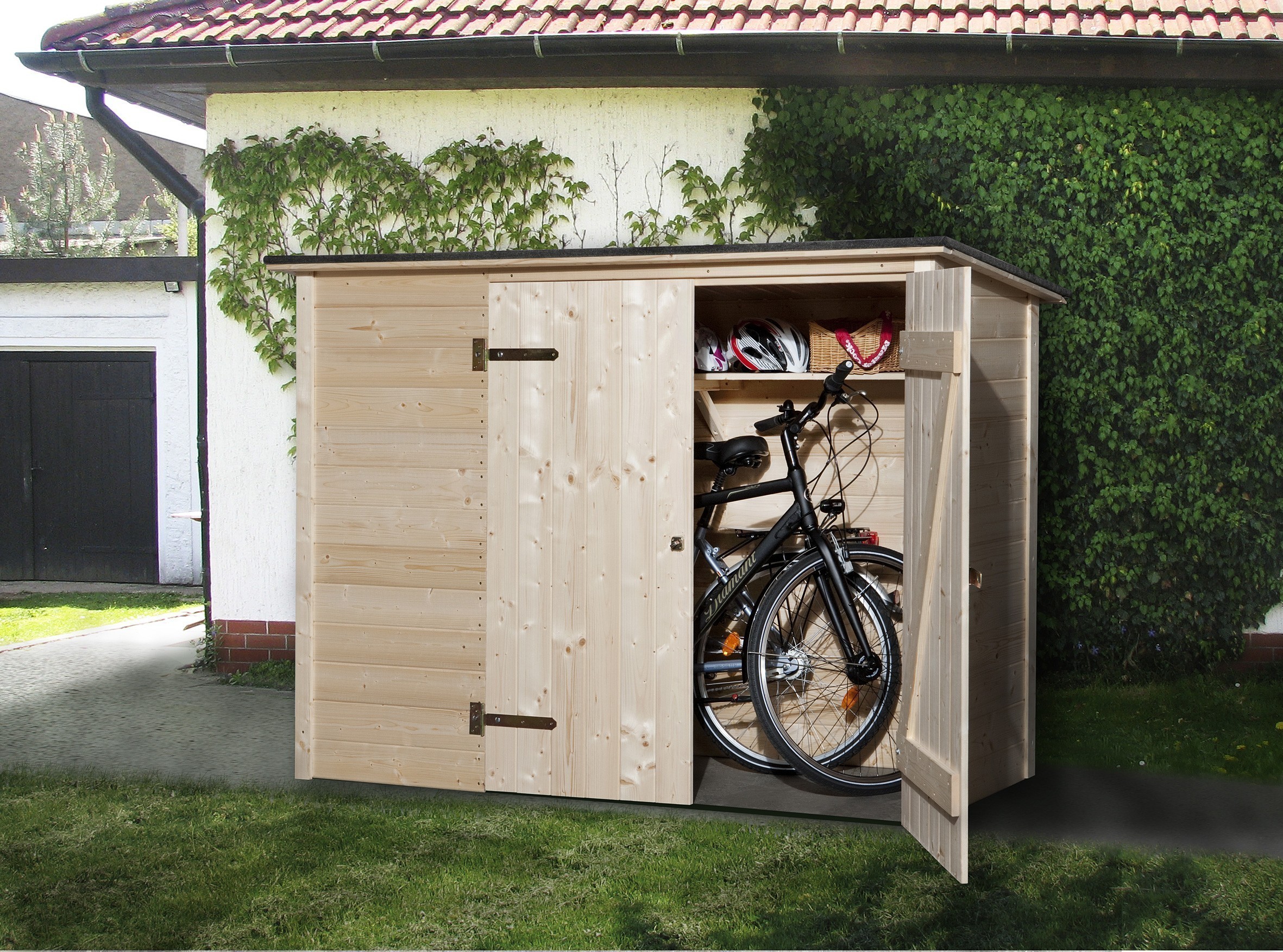 weka Fahrrad- und Mülltonnenbox, natur, 19 mm