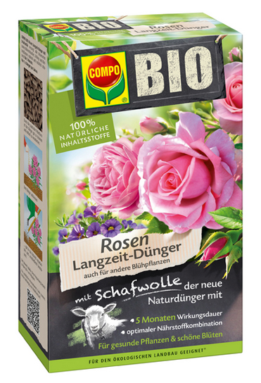 COMPO Bio Rosen Langzeit Dünger mit Schafwolle 750g