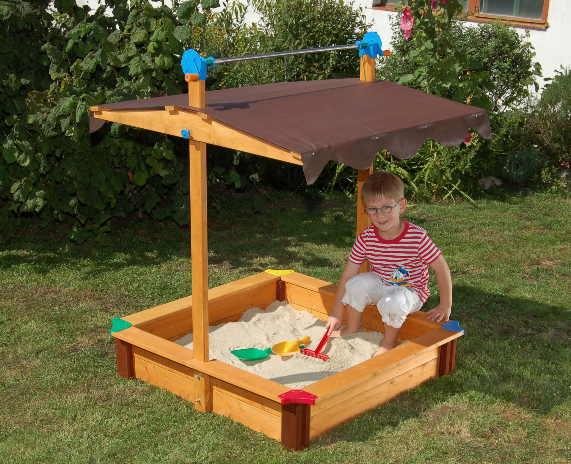 Sandkasten Felix (100x100 cm) – Das Raumwunder mit Dach