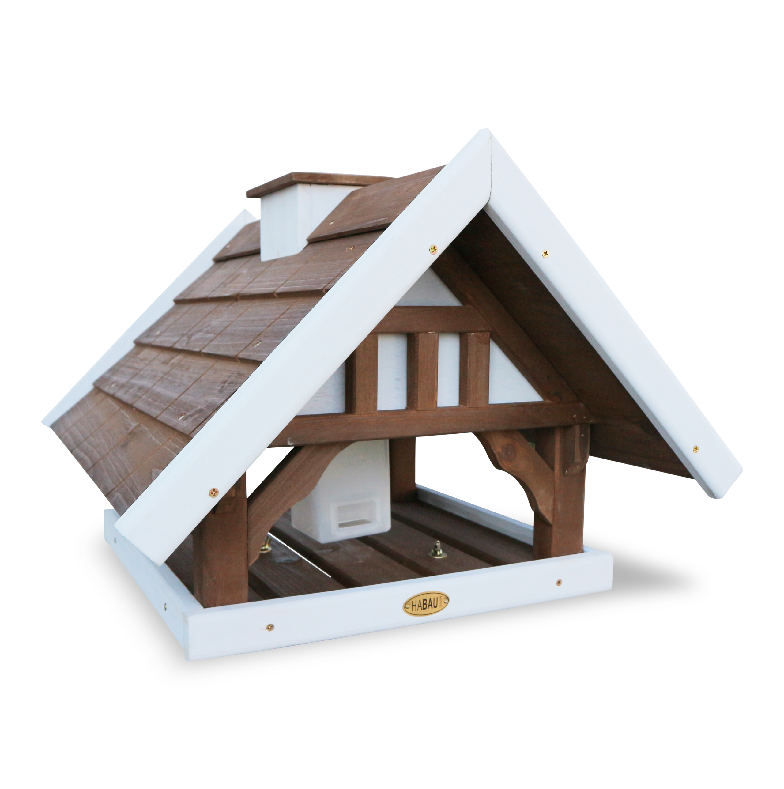 HABAU Vogelhaus Kanada 2 zerlegt mit Silo und Ständer 55x48x37cm