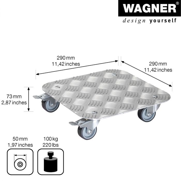 Multiroller Pflanzenroller Alaska Alu-Riffelblech 290x290 mm für 150kg