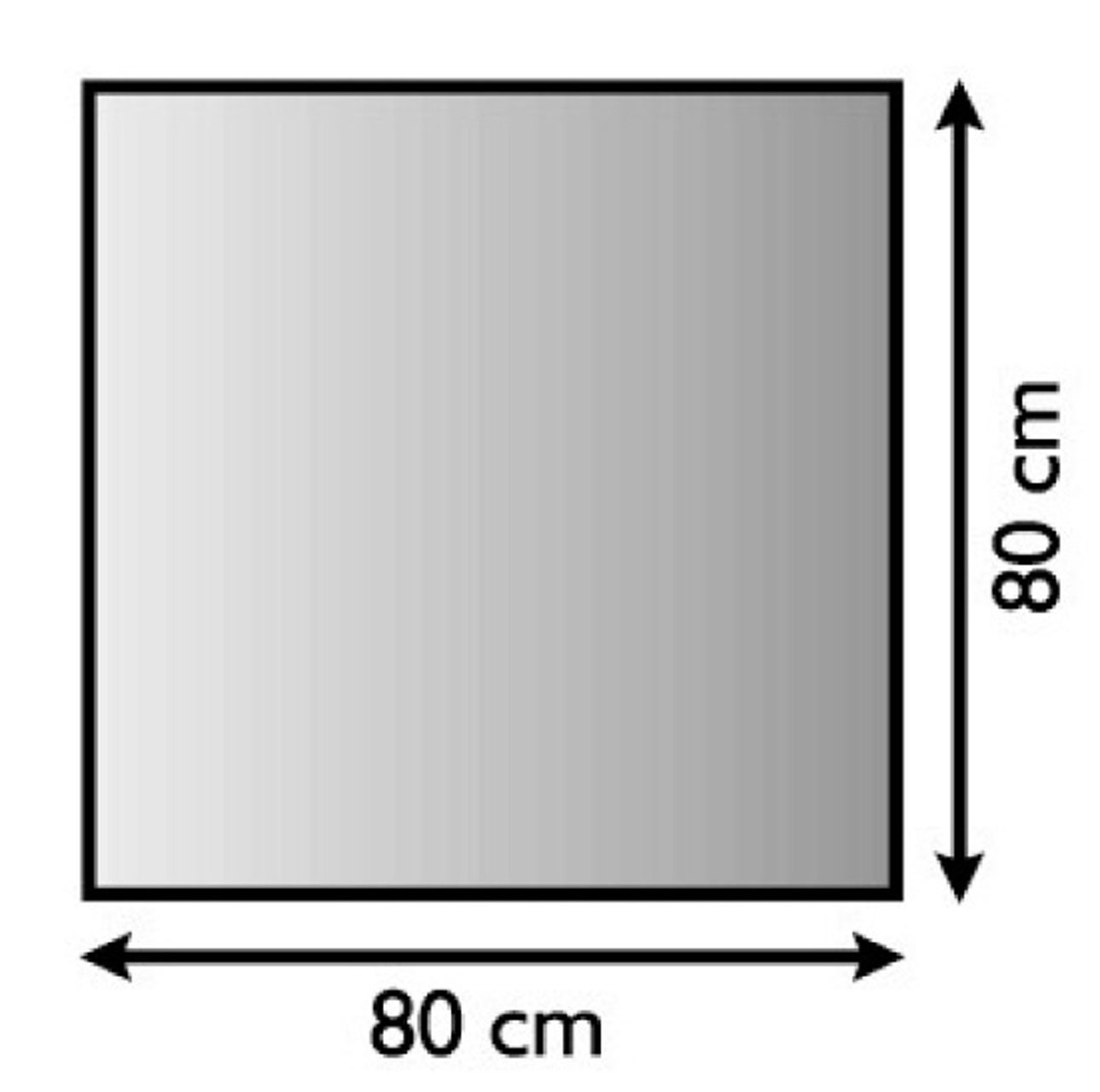 Funkenschutzplatte / Bodenblech schwarz 4-Eck 80x80cm