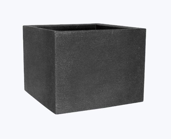 GELI Pflanzgefäß quadratisch Kubus anthrazit 30x30cm