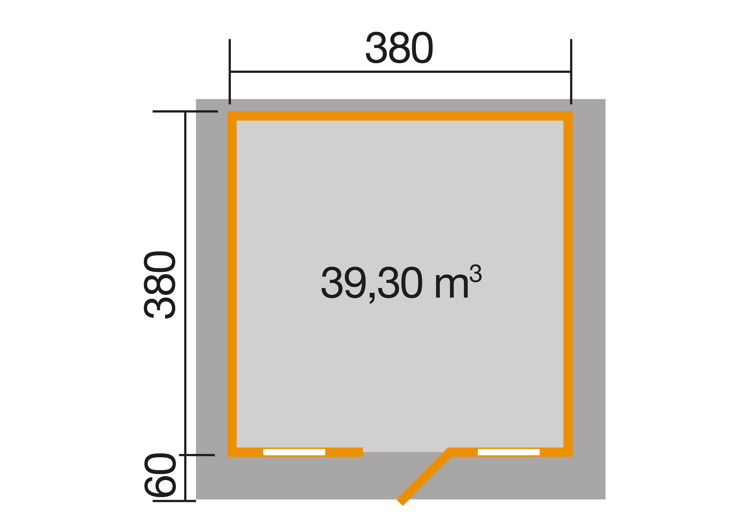 weka Gartenhaus 110 Gr.2, 28 mm, V60, ET, 2 EF