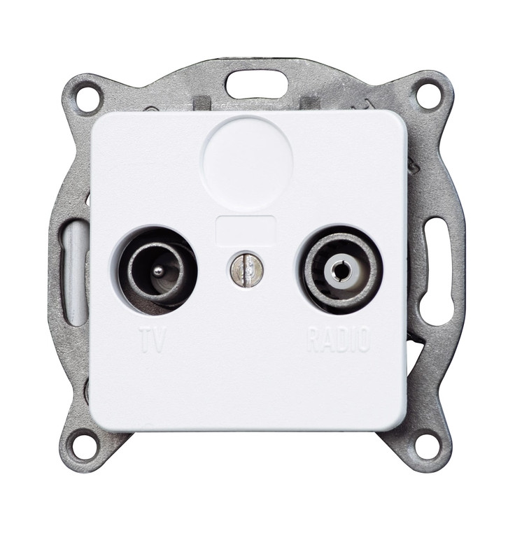 Antennensteckdose  TV- Radio-Steckdose Europa Arktis-weiß matt