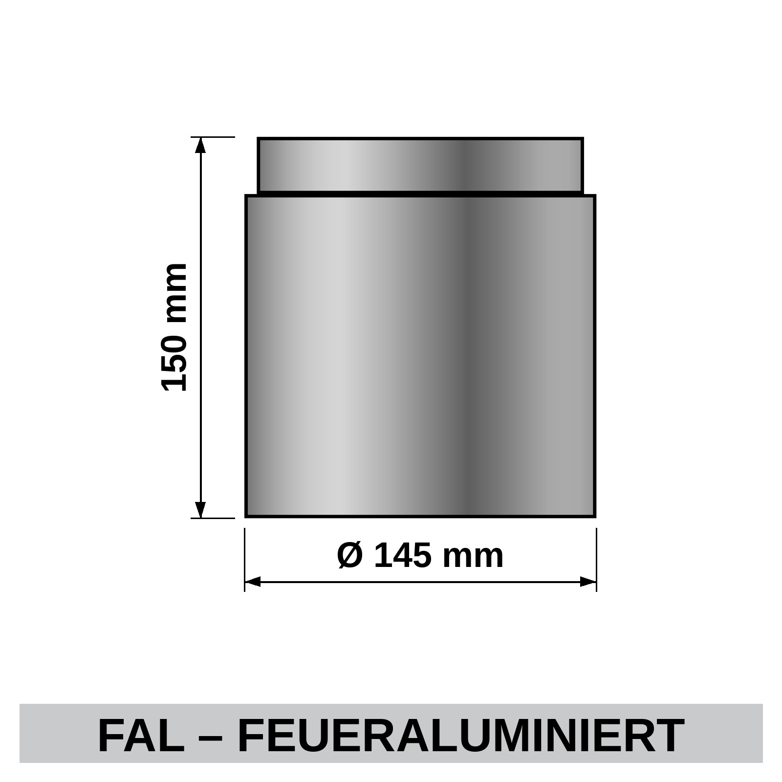 ediFire Ofenrohr Ø 145 mm, 150 mm, feueraluminiert