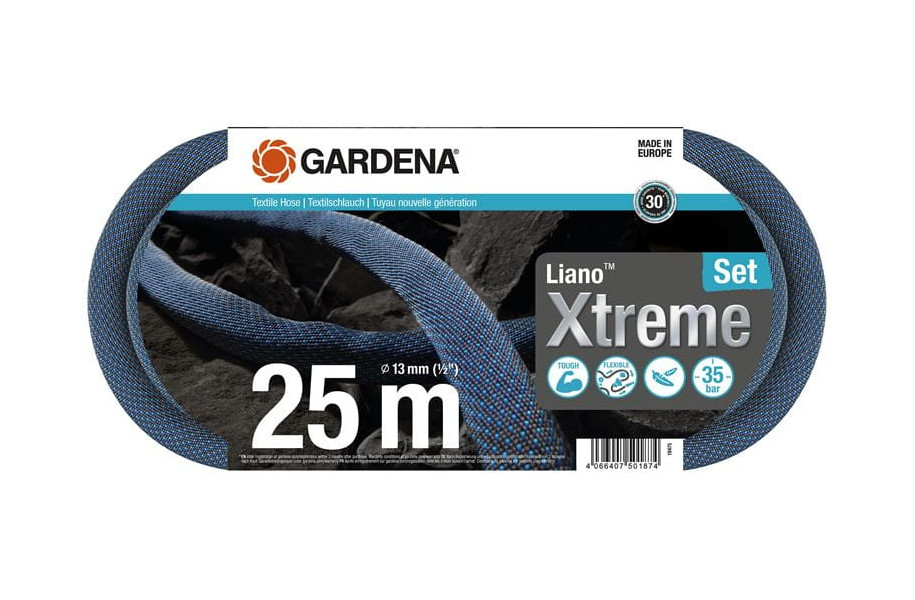 Gardena Textilschlauch Liano Xtreme Set 25m 1/2 Zoll 18475-20